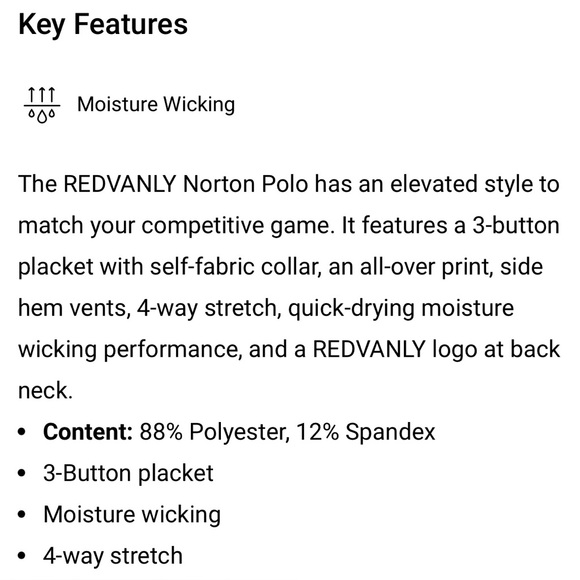NEW- Redvanly “Norton” Performance Stretch Polo Collared Golf Shirt- Men’s Large - Picture 7 of 9